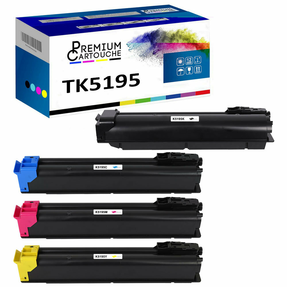 Pack TK5195 Kyocera compatible 4 toners pour remplacer vos cartouches épuisées sans interruption