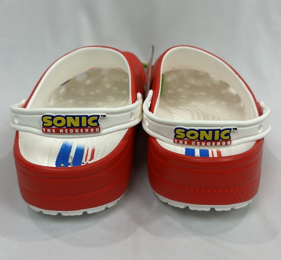 Sonic The Hedgehog CROCS Classic Mens Size 11 Red White #208641