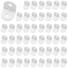 BokWin 50 Pcs Right Angle Bracket,L Brackets Small (0.78”x0.78”)with White