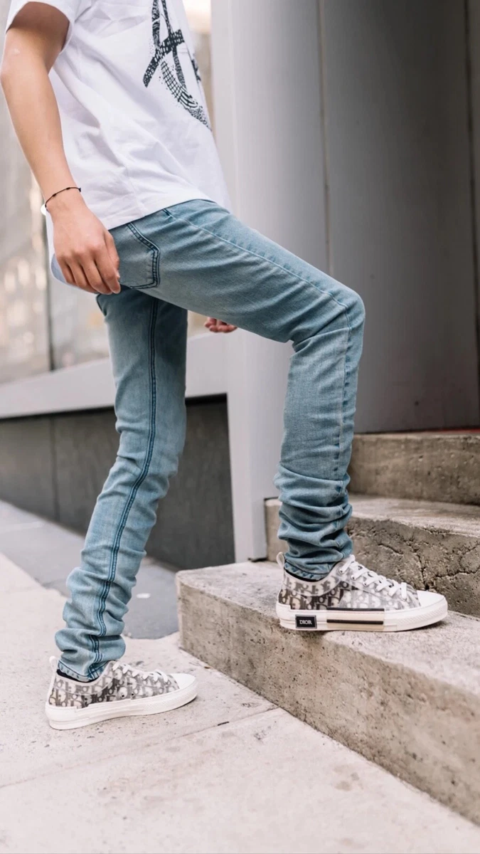 ALAN KING New York Stacked J Leg Denim | Jleg Jeans | Stacked Jeans Size 32  Punk