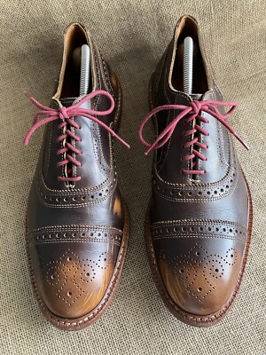 ALLEN EDMONDS Strandmok Brown Leather Cap Toe Oxford Shoes US 9.5 EEE || UK 9
