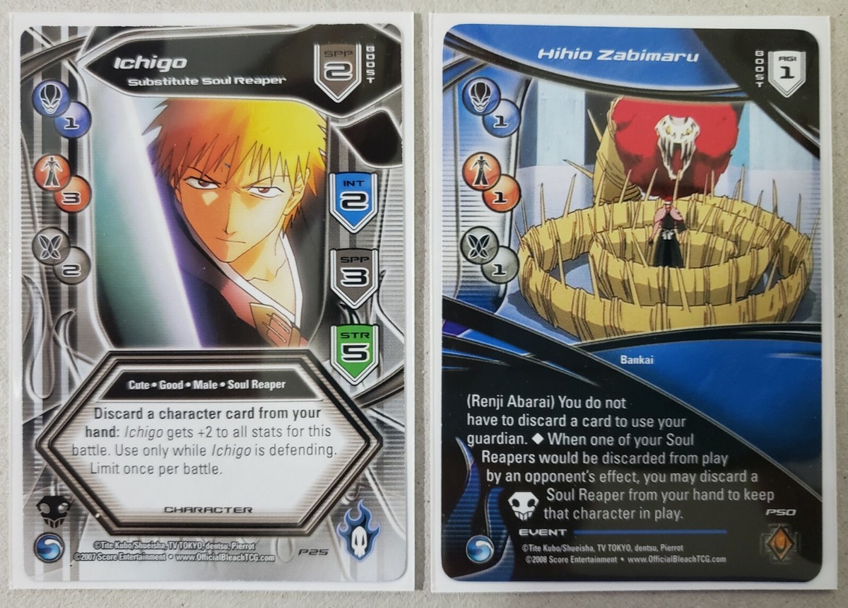 Ichigo Soul Reaper & Hihio Zabimaru Bleach Card Game Promos from