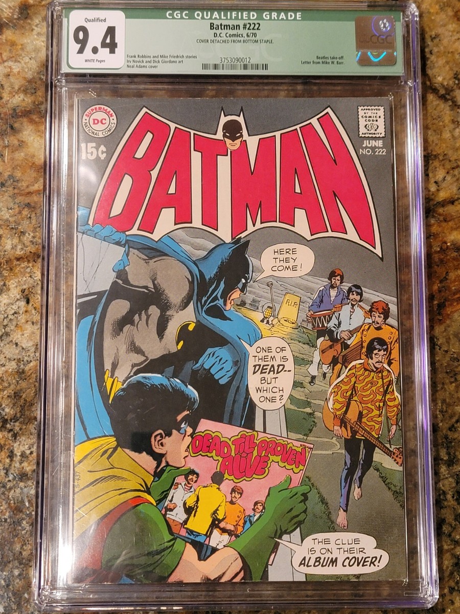1970 D.C. Comics Batman 222 CGC 9.4. Neal Adams Beatles Cover | eBay