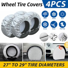 4pcs 27-29 Waterproof Tire Covers Wheel Type Rv Trailer Camper Sun Protector