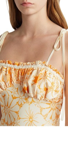 New Free People Retro Daisy Slip Dress Icelandic Poppy Size Medium NEW - Picture 3 of 3