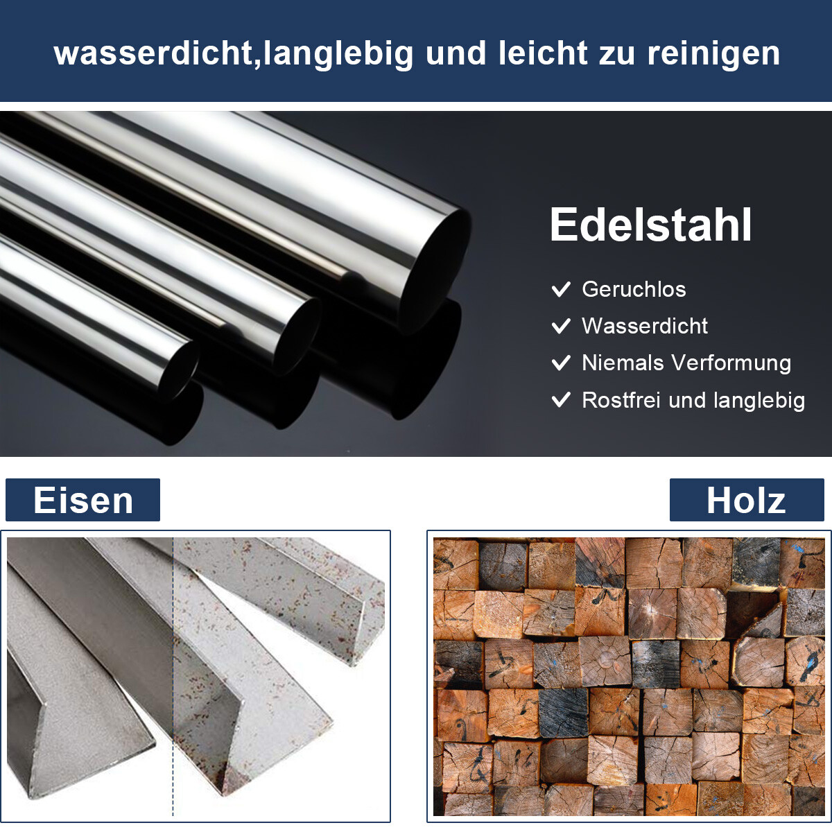 Bild 41 - LED Spiegelschrank 3türig 105x65x13 Badezimmerspiegel Badschrank mit Beleuchtung