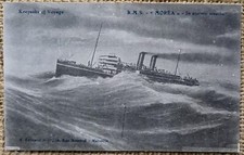 RMS MOREA in Stormy Weather, Keepsake of Voyage, Passenger Steam Ship Postcard