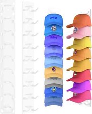 2 Pack Hat Organizer for Baseball Caps, Strong Adhesive Hat Rack for Wall, Multi
