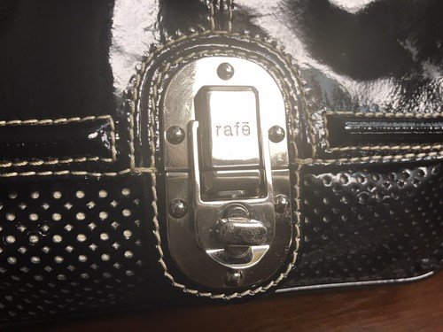 RAFÈ BLACK PATENT LEATHER CLUTCH PURSE - Picture 3 of 10