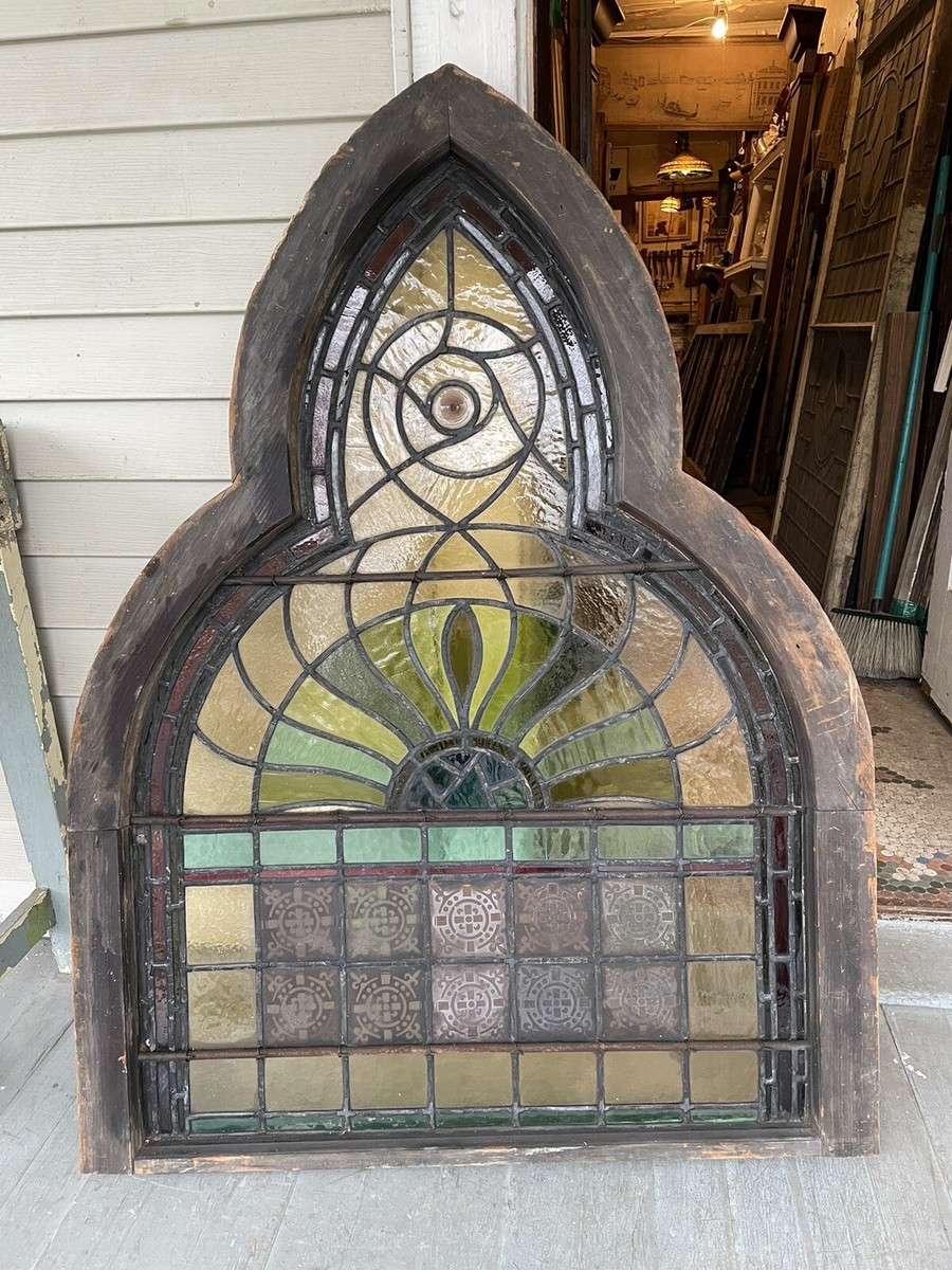 （特別価格）Stained Glass Window Antique F.X Zettler Stained Glass Window - King Richards