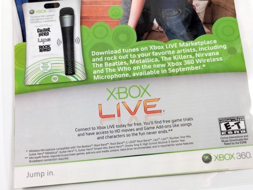 Xbox 360 Wireless Microphone 2010 Ad Laminated “Increase Your Vocal Range” Poste - Picture 4 of 6