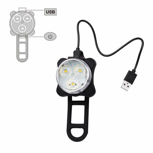 Waterproof Bicycle Bike Lights Front Rear Tail Light Lamp USB Rechargeable IPX4 - Picture 10 of 15