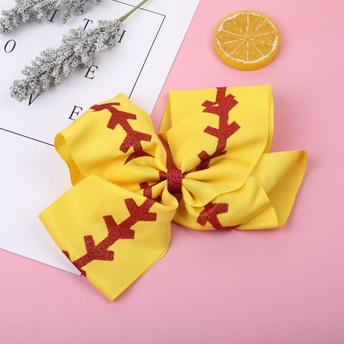 Softball Hair Clip Baseball Hair Bow Clip Cheer Bows Teens Stylish Hair