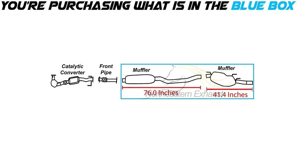 Kit de sistema de escape silenciador tubo de escape resonador se adapta a: 1999-2009 Saab 9-5 2,3 L Foto 2 de 4
