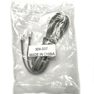 RJ11 Telephone Modem Cord Cable Wire Single Line 2-Pin Gray NEW Sealed Over 5 ft