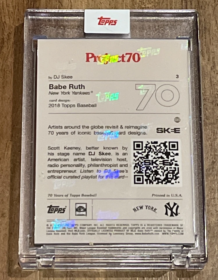 2021 Topps Project 70 #3 Babe Ruth Yankees  by DJ Skee PR: 8555 IN HAND With Box - Image 3 of 3