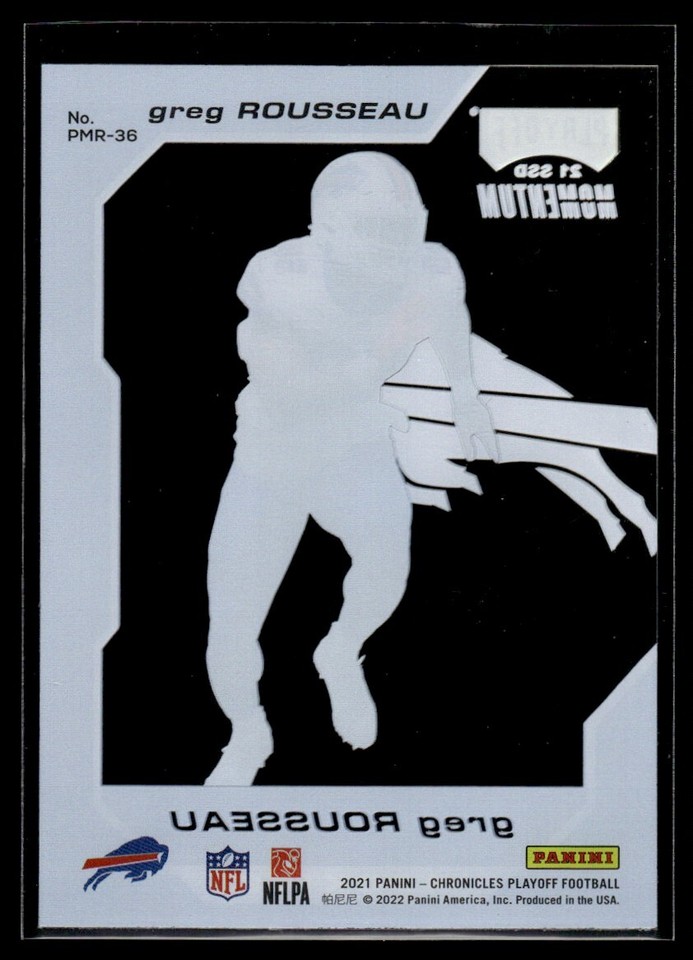 2021 Panini Chronicles Playoff Momentum Rookies Greg Rousseau Rookie