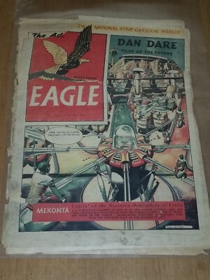 EAGLE #15 21ST JULY 1950 DAN DARE BRITISH WEEKLY COMIC (B) *VERY WORN*