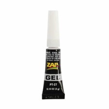 ZAP PT27 Adhesive Tube GEL CA Super Glue .10 Oz 3g Thick Strong No Drip Gel