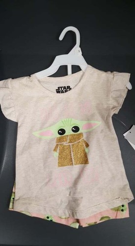 Lizenziertes Star Wars Yoda Mandalorian Mädchen Shirt Short Sets 12m, 18m, 24m, 4T, 5T - Bild 4 von 34
