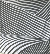 Black  White Geometric Multi Directional Stripe Fabric Shower Curtain  70 x 72