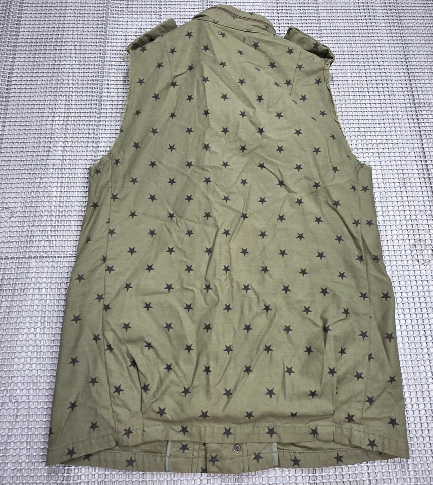 Chaqueta AR ALOHA RAG Militar Cremallera Snap X0 Verde Sin Mangas Estrella Todo Japón Foto 2 de 4