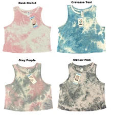 $69 NWT 90 Degree by Reflex Women's Sporty Tie Dye Crop Muscle Tank Top