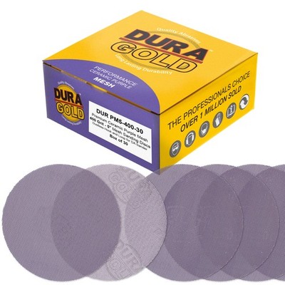 400 Grit 5'' Purple Ceramic Mesh Sanding Discs, Box of 30 - Hook & Loop Sandpaper