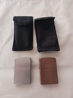 Copper Zippo 2003 with Case and Silver color Zippo 2011 with Case