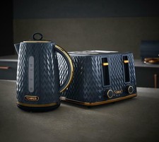 Image of Tower Empire Kettle and 4 Slice Toaster Set Midnight Blue