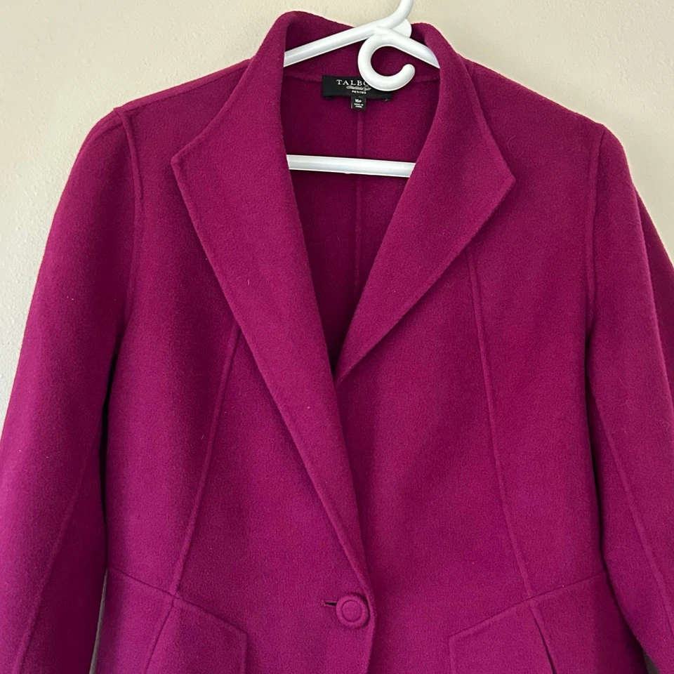 Talbots blazer jacket wool blend colorful single breasted fall winter Lg petite  - Image 2 of 4