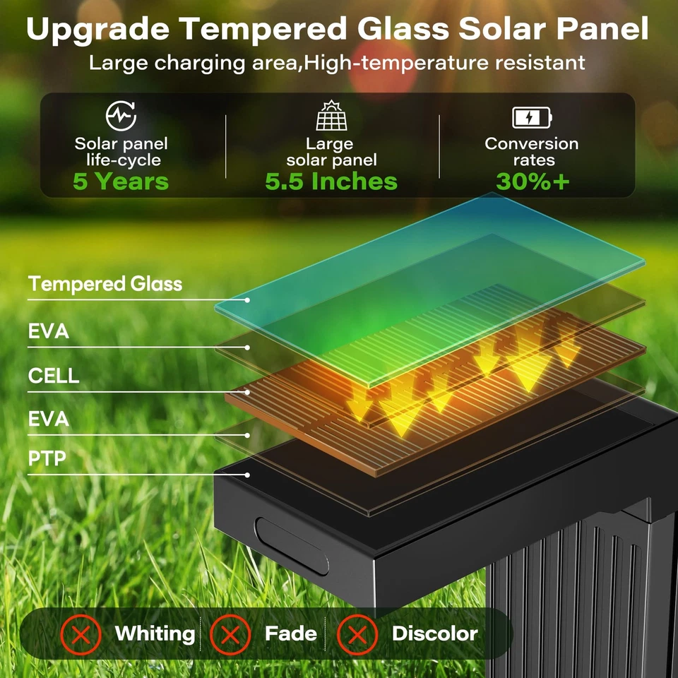 Solar Pathway Lights Outdoor 4Pack, 2 Color in 1 Motion Sensor Walkway Lights... - Image 3 of 4