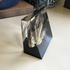 Lucite Acrylic Clear Black Farmer Desk Accessory Paperweight Wheat Glumes Canada — photo 2