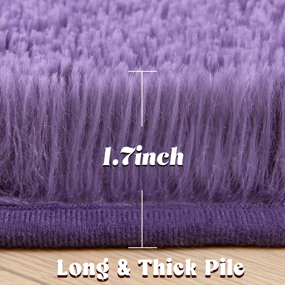 Tapete redondo Junovo 4x4 pés tapetes de área macios macios macios para crianças meninas quarto princesa - Imagem 2 de 4