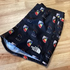 EUC Girls The North Face Black Rainbow Flash Dry Water Shorts - Small