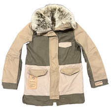 2018 Yves Salomon Club Paris Army Lined Parka Jacket Fox Fur Women's sz. 38