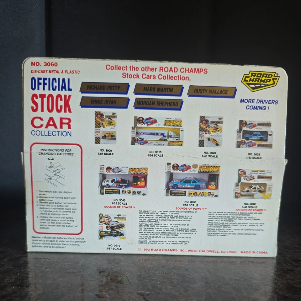 1/43 Road Champs Sounds of Power Richard Petty Stock Car NASCAR 1992 FUNCIONA Foto 4 de 4