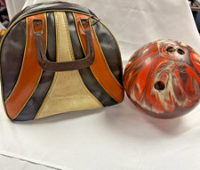 Brunswick Crown Regal 10lb Bowling Ball With Vintage Brunswick Retro Bowling Bag