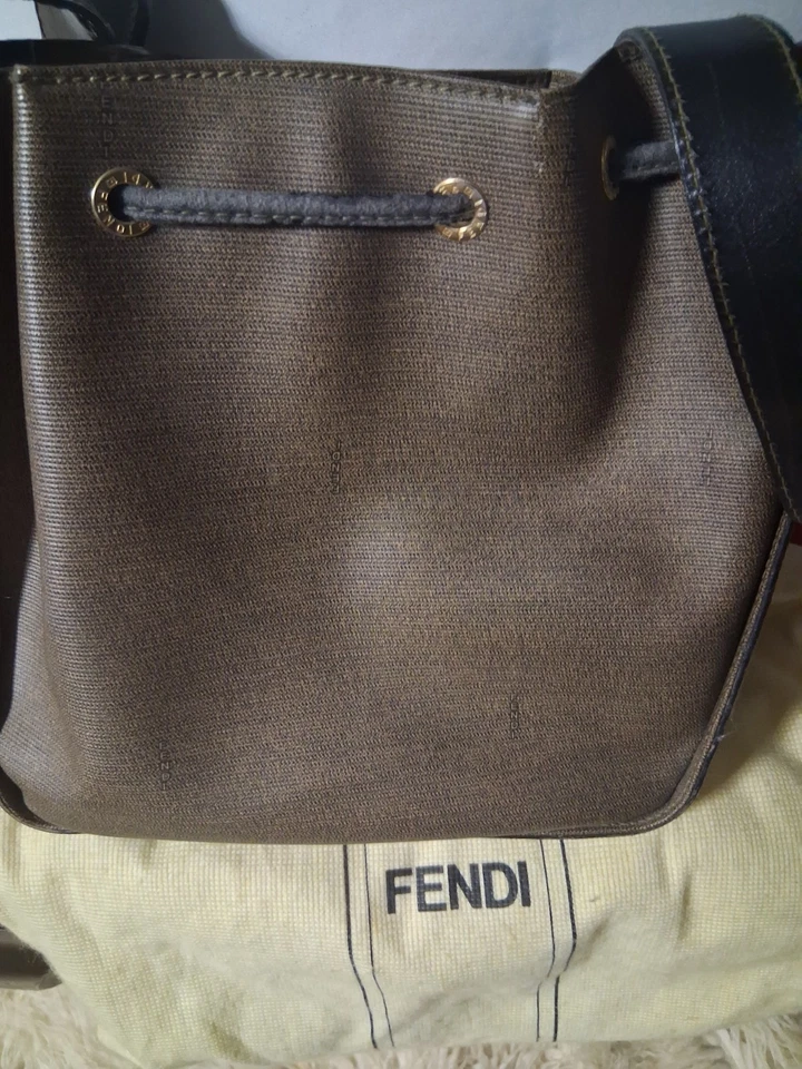 Vintage Fendi Hobo Hobo Bucket Bag With Drawstring And FF Logo Motiff... - Image 2 of 4