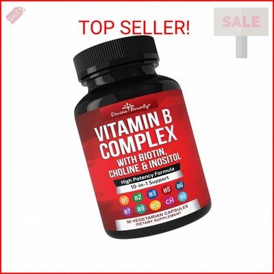 Divine Bounty Super B Complex Vitamins - All B Vitamins Including B12, B1, B2, B