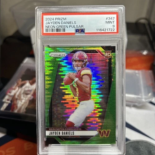 2024 Panini Prizm - Rookies Jayden Daniels #347 PSA 9 Neon Green Pulsar Prizm