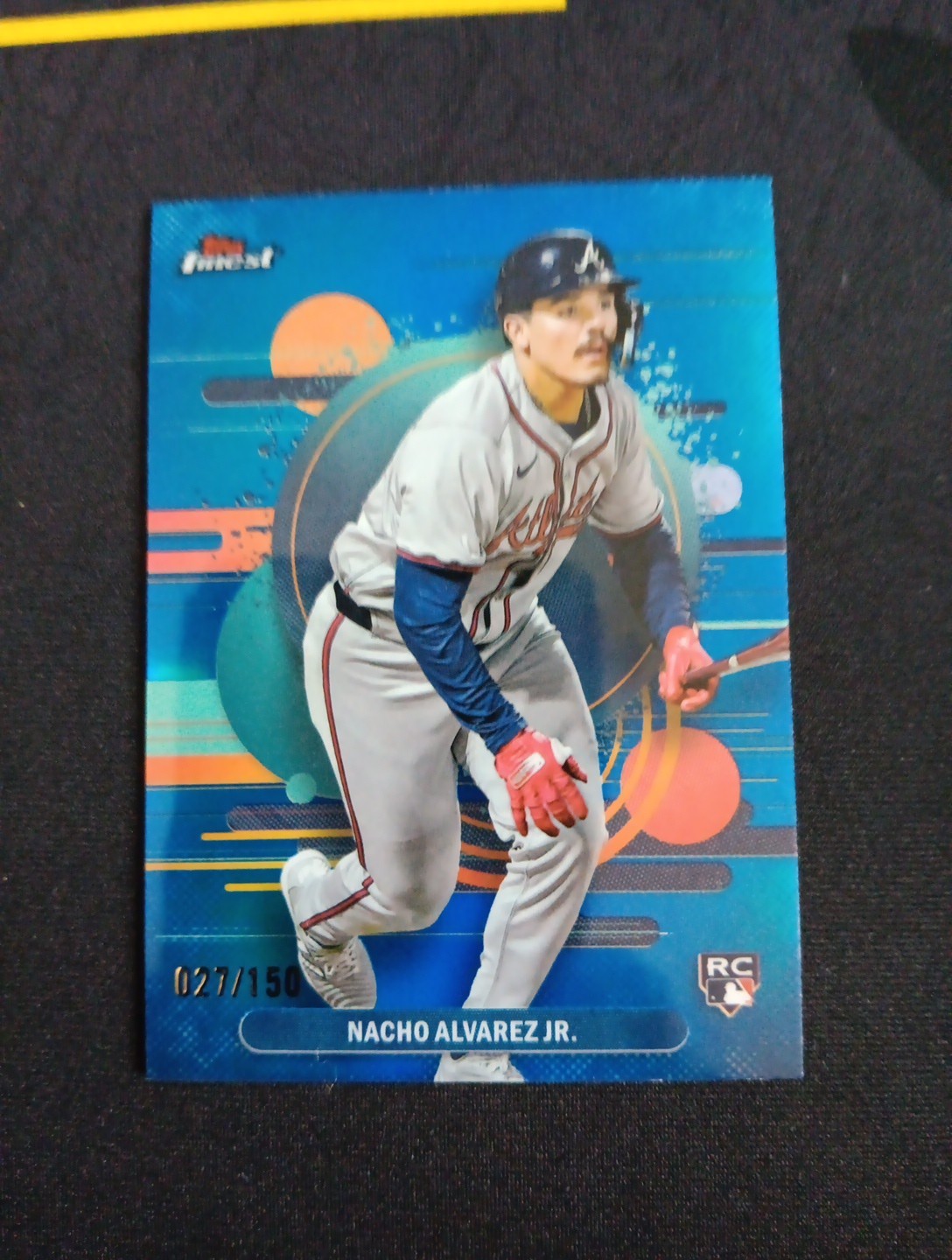 2025 Topps Finest Nacho Alvarez Jr #140 Uncommon Blue 027/150 Braves