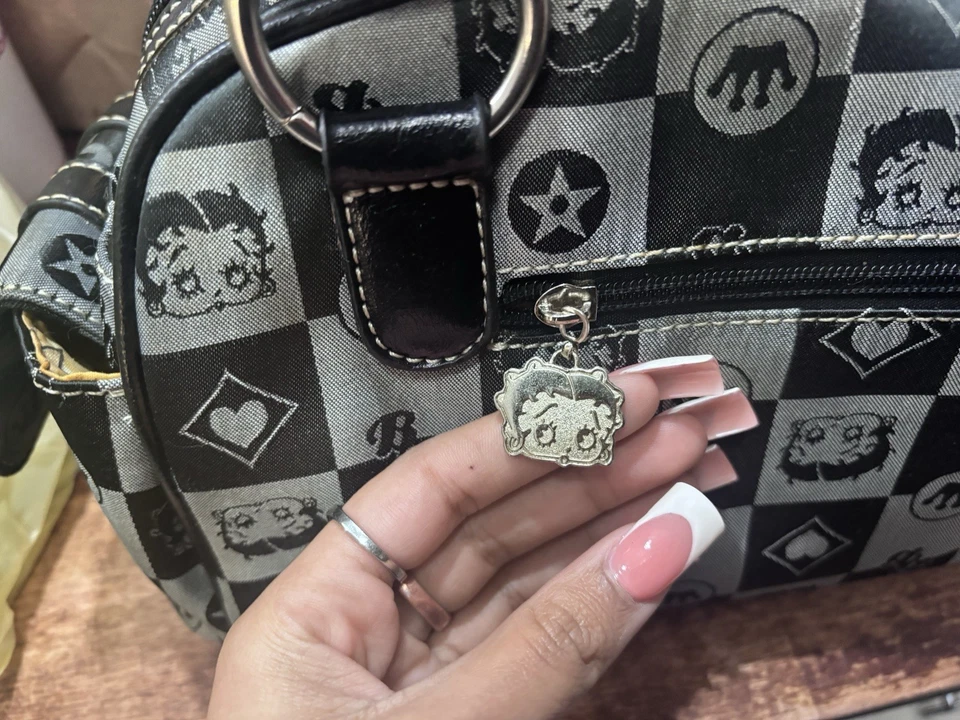 Bolso de hombro vintage edición limitada Betty Boop estampado a cuadros Foto 3 de 4