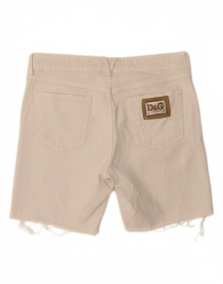 Pantalones cortos de mezclilla para mujer Dolce & Gabbana W28 medianos de algodón blanco roto DW13 Foto 2 de 4