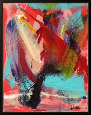 FINELLI ORIGINAL Acrylic Painting High Art Modern Bold Color 11x14 COA G10V