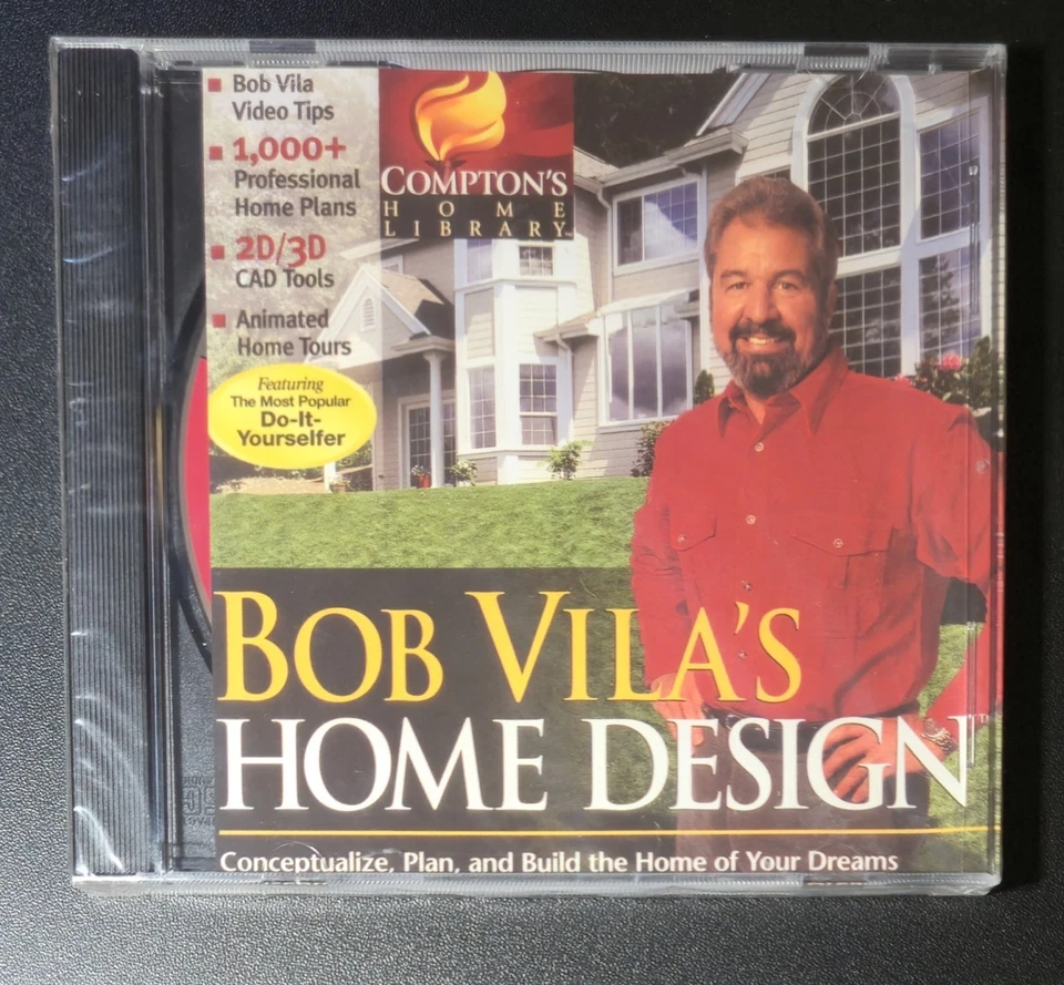 Bob Vila's Home Design Compton's Home Library 2 PC CD ROMS Windows 95 New Sealed - Image 2 of 3