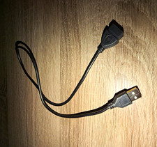 USB-A Male to USB-A Female Extension Cable, Black, Round, Less than 1 ft