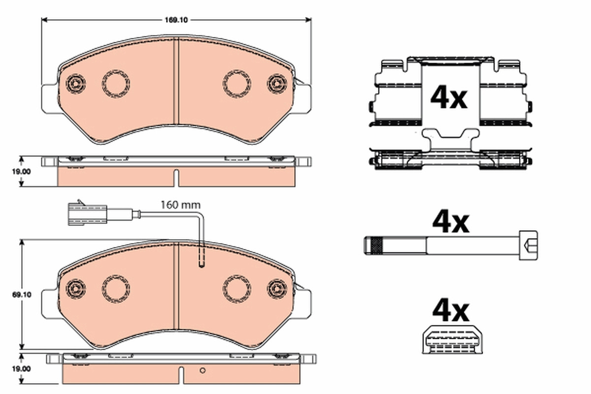 Plaquettes de frein TRW GDB2072 pour frein à disque de voiture