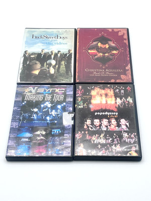4 DVDs: Backstreet Boys: Never Gone The Music Videos + 2 N' Sync + Christina...
