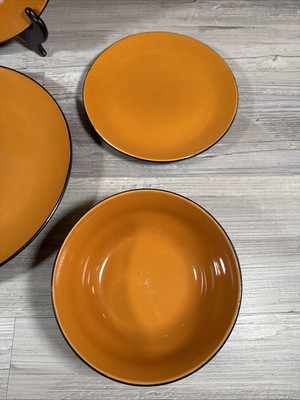 Corelle Hearthstone Cumin Orange Dinner Plate Salad Bread Bowl 2